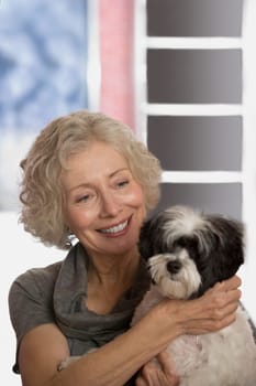 Woman with her pet dog