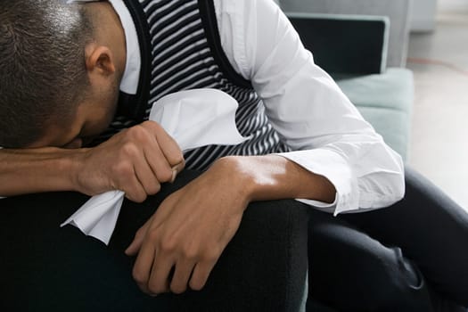 Despairing office worker