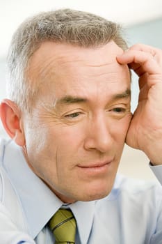 Thoughtful looking businessman