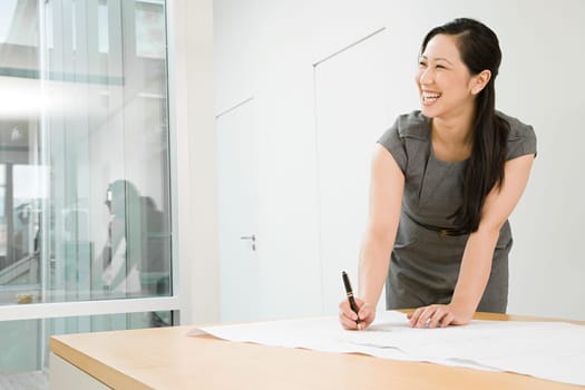 Smiling female architect