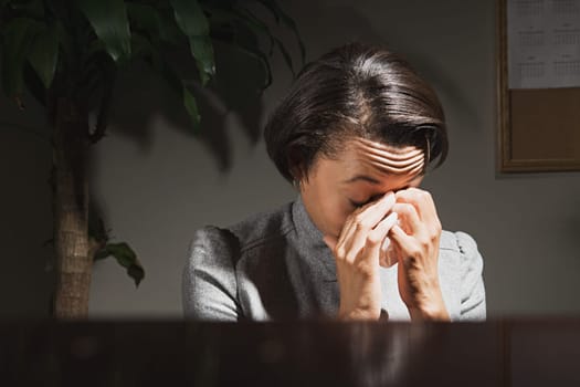 Businesswoman crying