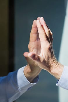 Hand of man and reflection