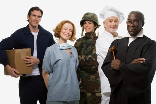 Delivery man surgeon soldier chef and judge
