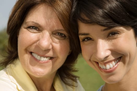 Happy mother and daughter
