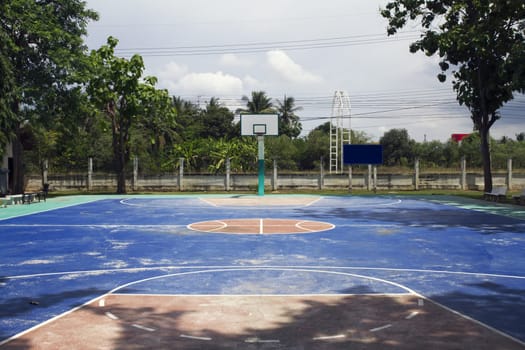 basket basketball park court blue