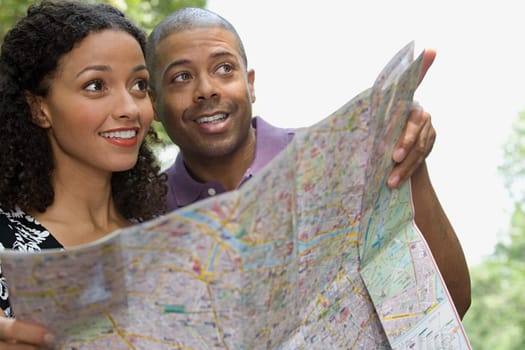 Couple with a map
