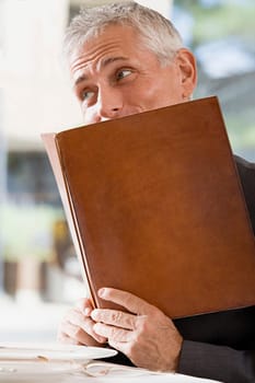Man with a menu