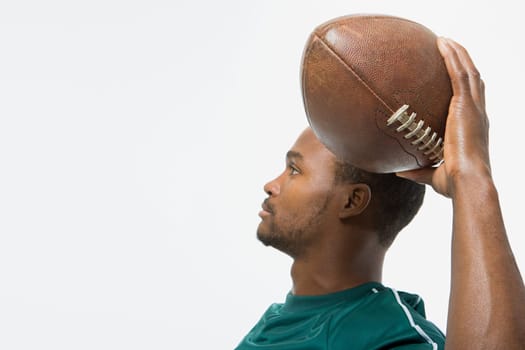 Man throwing American football