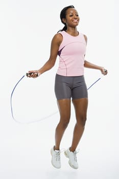 Woman skipping