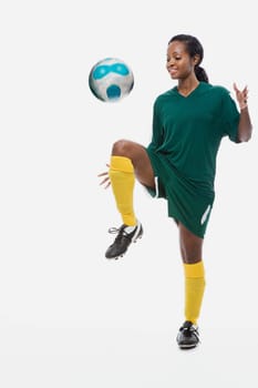 Footballer playing keepy uppy