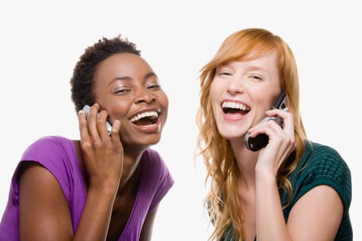 Friends using cell phone