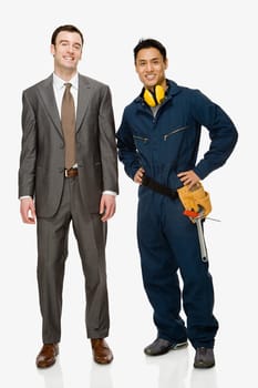 Businessman and workman