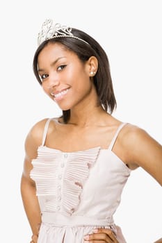 Young woman wearing a tiara
