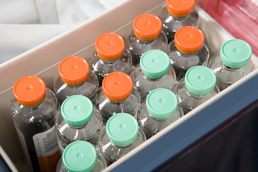 Bottles of liquid in a hospital