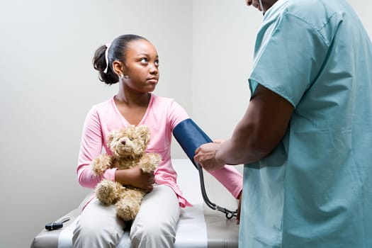 Girl having a check up