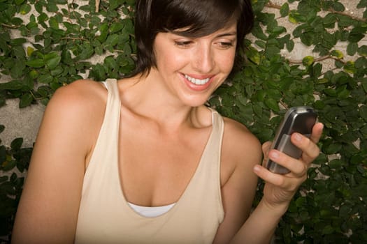 Woman using cell phone