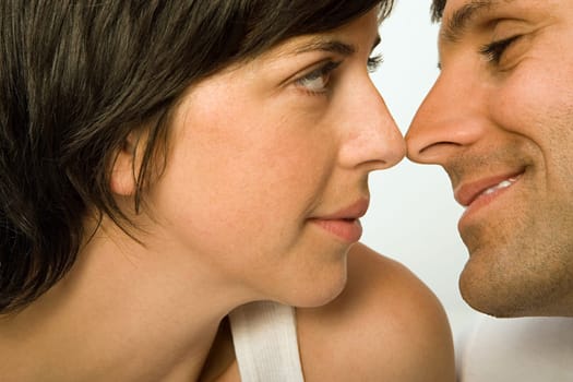 Couple touching noses