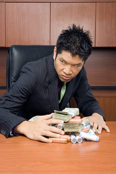 Businessman holding money