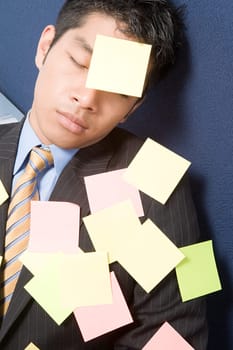 Businessman sleeping