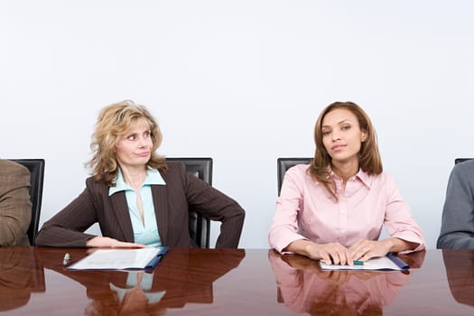 Envious businesswoman
