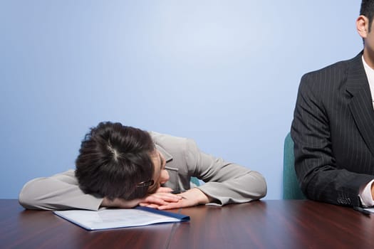 Businesswoman sleeping