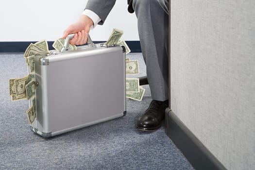 Businessman holding briefcase