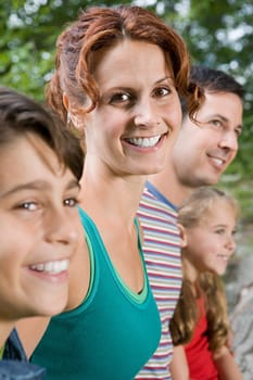 Woman and her family