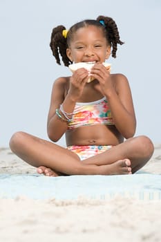 Girl eating sandwich