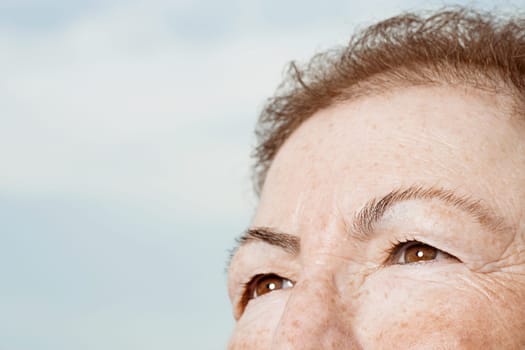 Detail of senior woman's face