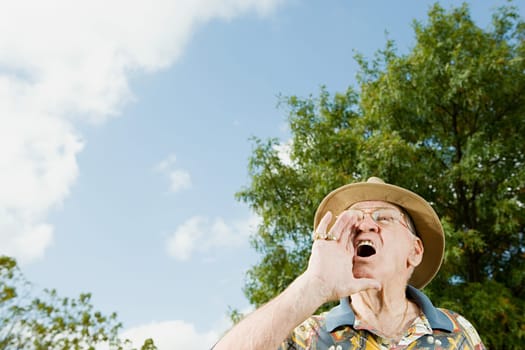 Senior man shouting