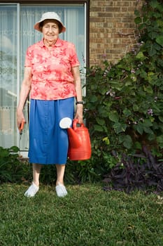 Senior woman gardening