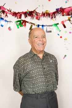 Senior man at a party