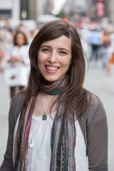 Pedestrian portrait in city