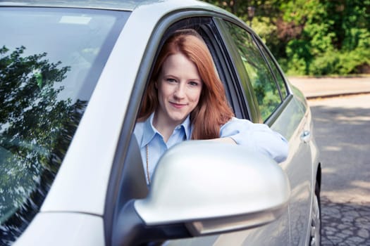Teenager girl with car