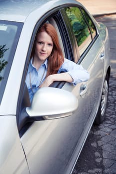 Teenager girl with car