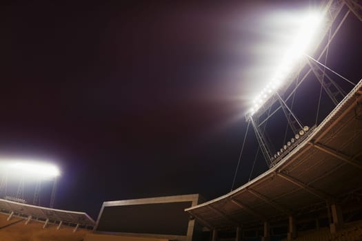 View of stadium lights at night