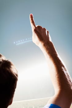 Cheering in stadium