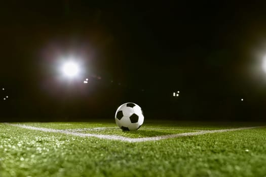 Soccer ball on sports field