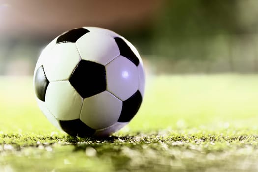Soccer ball on sports field