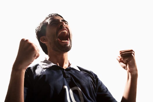 Athlete cheering