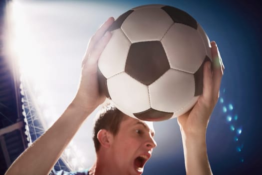 Athlete with soccer ball