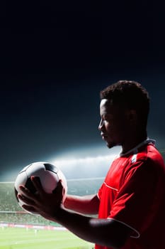 Athlete with soccer ball