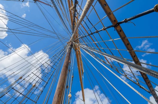 Standing rigging on an old ship