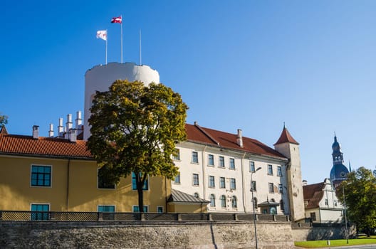Riga castle. The castle is a residence for a president of Latvia