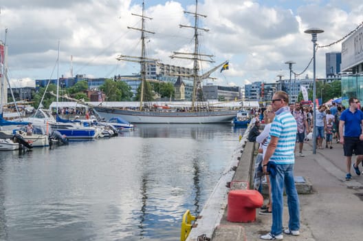 TALLINN, ESTONIA - JULY 16: People are resting on the holiday of the Days of the Sea in Tallinn, Estonia on July 16 2016.