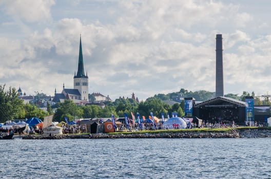 TALLINN, ESTONIA - JULY 16: People are resting on the holiday of the Days of the Sea in Tallinn, Estonia on July 16 2016.