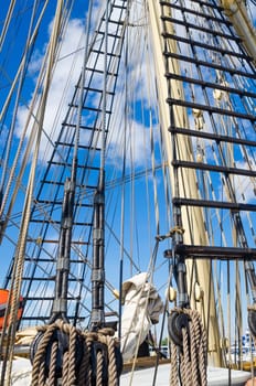 Standing rigging on an old ship