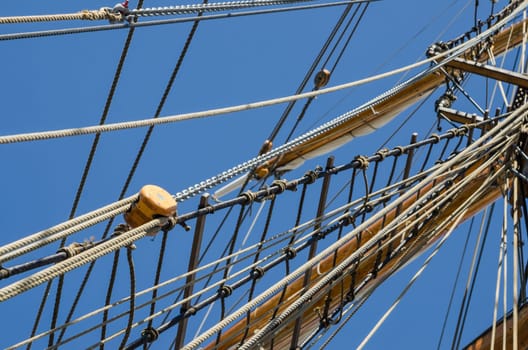 Standing rigging on an old ship