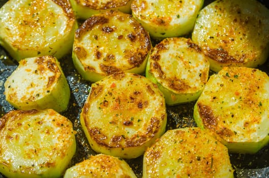 Fried zucchini, close-up