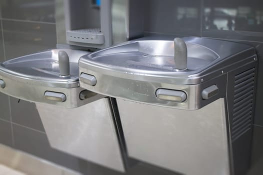 Free Drinking Water For Traveler In Airport, stock photo